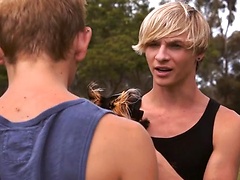 Blond boys Dylan Hall and Jessie Montgomery