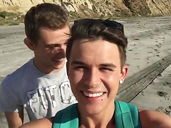 Boyfriends Andy and Kody spend a day at the nude beach, where they can't resist sneaking off to a secret spot to fuck