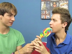 All the licking and sucking of that lollipop has these boys needing some meat!