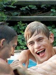 Three hot young jocks Dolph Lambert, Kris Evans and Sascha Chaykin have sex - Gay boys pics at Twinkest.com