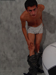 Skinny twink Jon bares the meaty love rod hiding under his baggy boxers - Gay boys pics at Twinkest.com