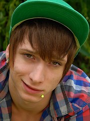 Pierced emo boy has adult casting at the backyard - Gay boys pics at Twinkest.com
