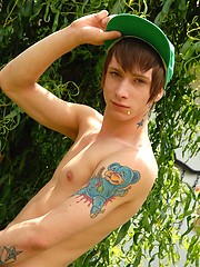 Pierced emo boy has adult casting at the backyard - Gay boys pics at Twinkest.com