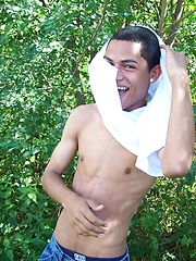 Shy Latin rookie beats his fat meat - Gay boys pics at Twinkest.com