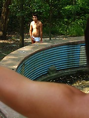 Well-built hunk luring a boy into outdoor oral sex - Gay boys pics at Twinkest.com