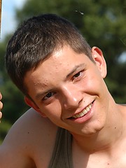 Small twink guy posing naked outdoors - Gay boys pics at Twinkest.com