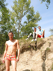 Nasty gay guys go for a 3sum outing - Gay boys pics at Twinkest.com