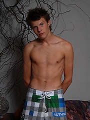 Young czech boy Jeremy Morato touching own dick