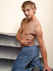 Blond twink Abner shows his big uncut cock - Gay boys pics at Twinkest.com