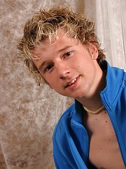 Blonde twink getting naked and showing uncut dick - Gay boys pics at Twinkest.com