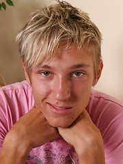 Cute blond twink strokes cock - Gay boys pics at Twinkest.com