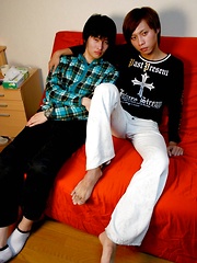 Tsuyoshi grabs his boyfriend and begins to kiss and rub him - Gay boys pics at Twinkest.com