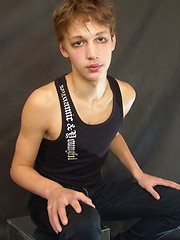 Cute boy with a tad bit of makeup and with something yummy between his hips