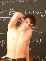 Boy model Dimax jerking off in the classroom - Gay boys pics at Twinkest.com