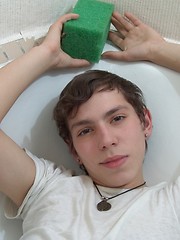 Cute teen boy Kish plays in the shower - Gay boys pics at Twinkest.com