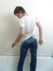 Cute teen boy Kish plays in the shower - Gay boys pics at Twinkest.com