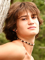 Naked long-haired boy posing outdoor - Gay boys pics at Twinkest.com
