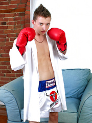 Samuel Laroche has some beautiful blue eyes, rippling abs and a cock that gets hard - Gay boys pics at Twinkest.com