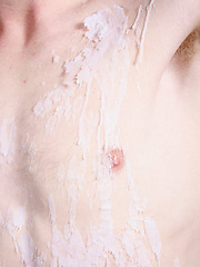 Gay boy Daniel stands tied to the wall and gets wax torture - Gay boys pics at Twinkest.com