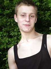 White-haired euro boy stroking outdoor - Gay boys pics at Twinkest.com