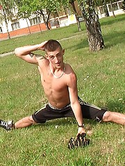 Young handsome twins posing outdoor - Gay boys pics at Twinkest.com