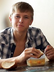 New Belami exclusive Sasha Akunin having his first boy on boy action with Kevin Warhol - Gay boys pics at Twinkest.com