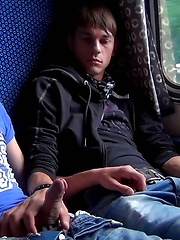 Boys having fun in train - Gay boys pics at Twinkest.com