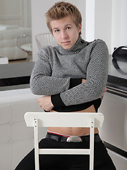 Kay performs a strip tease in the kitchen just for you - Gay boys pics at Twinkest.com