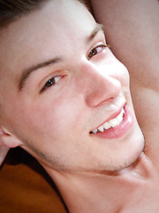 Tyler throws Taylor down on a leather couch, ripping off his shorts to reveal a cock worthy of some sweet talk - Gay boys pics at Twinkest.com