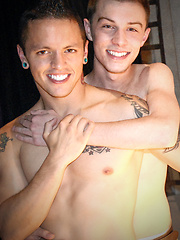 Tyler throws Taylor down on a leather couch, ripping off his shorts to reveal a cock worthy of some sweet talk - Gay boys pics at Twinkest.com