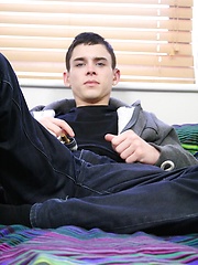 Sexy twink Aaron Aurora stroking his hard cock. - Gay boys pics at Twinkest.com