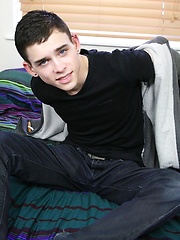 Sexy twink Aaron Aurora stroking his hard cock. - Gay boys pics at Twinkest.com