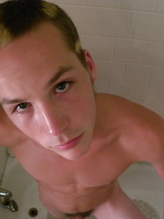 Puppy Jerks Off and Pisses In The Shower - Gay boys pics at Twinkest.com